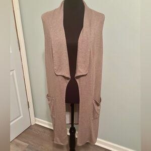 Max Studio Beige Open Front Cardigan